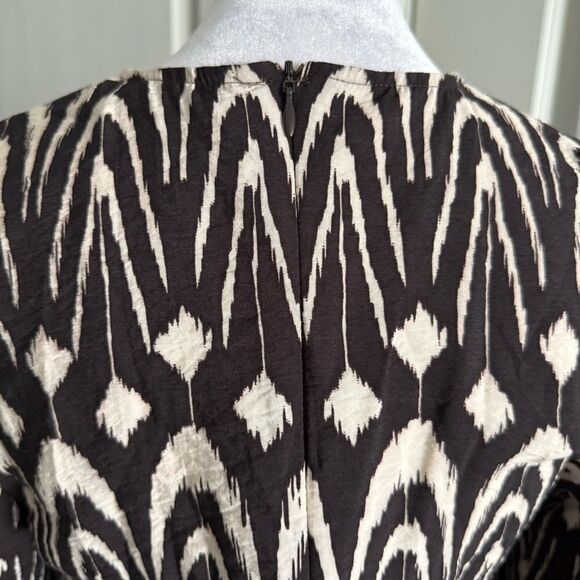 Zara Brown and Cream Boho Ikat Print Long Sleeve Maxi Dress Size XS - Picture 6 of 9
